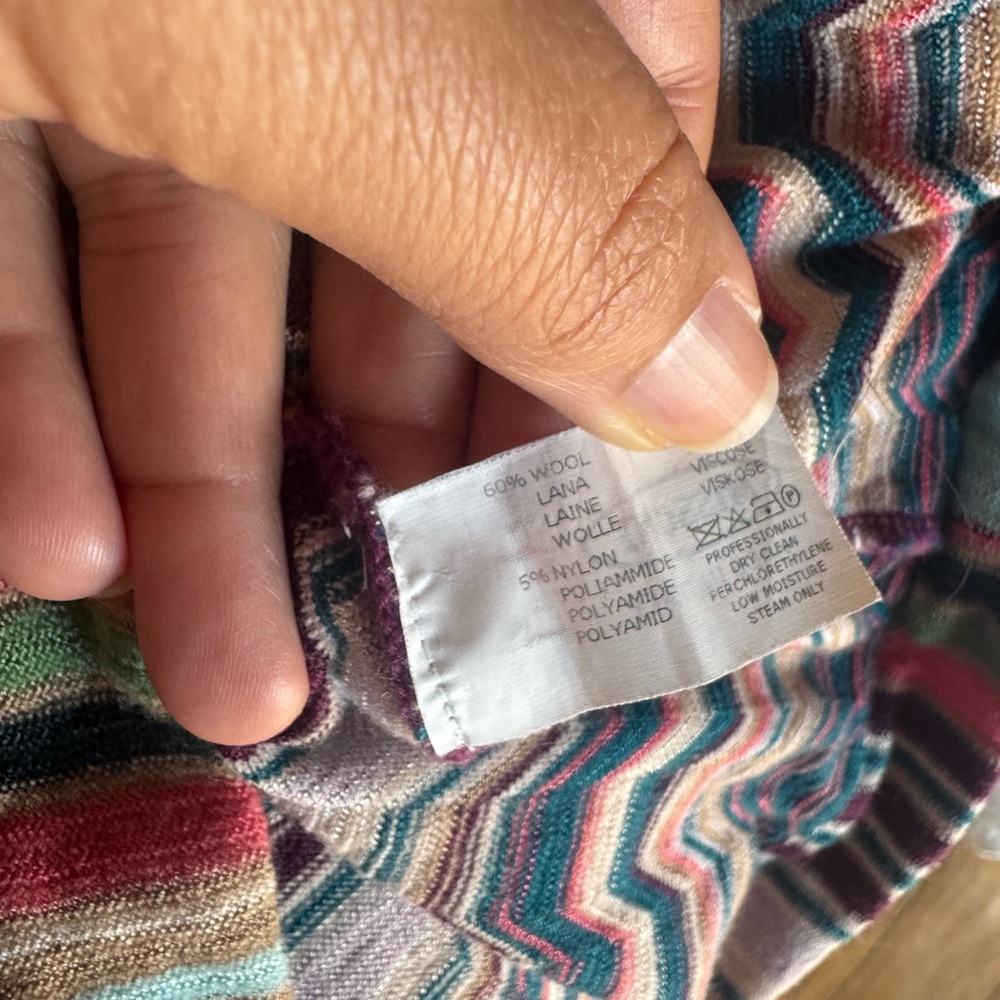 Missoni Wool Multicolor V-Neck Sweater 38 - Picture 6 of 6